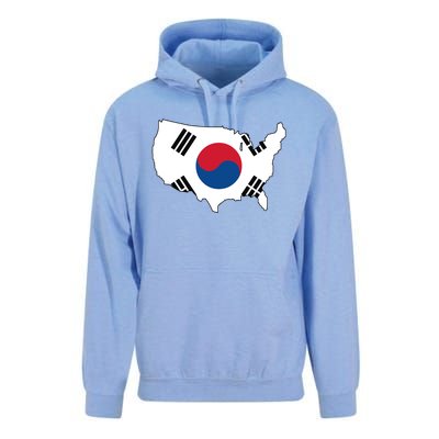 Korean American Day Cool Korea Usa Flag Map American Pride Gift Unisex Surf Hoodie