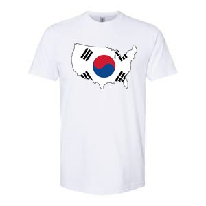 Korean American Day Cool Korea Usa Flag Map American Pride Gift Softstyle CVC T-Shirt