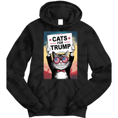 Kittens And Ducks For Trump 2024 Cats For Trump Vance 2024 Gifft Tie Dye Hoodie