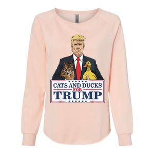 Kittens And Ducks For Trump Womens California Wash Sweatshirt