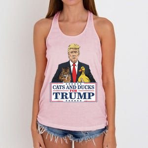 Kittens And Ducks For Trump Women's Knotted Racerback Tank