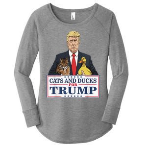 Kittens And Ducks For Trump Women's Perfect Tri Tunic Long Sleeve Shirt