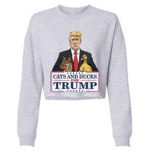 Kittens And Ducks For Trump Cropped Pullover Crew