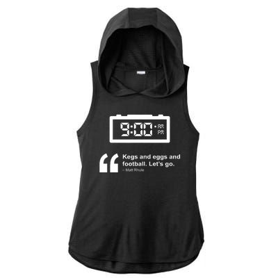 Kegs And Eggs And Football Ladies PosiCharge Tri-Blend Wicking Draft Hoodie Tank