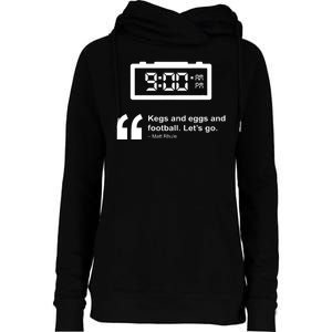 Kegs And Eggs And Football Womens Funnel Neck Pullover Hood