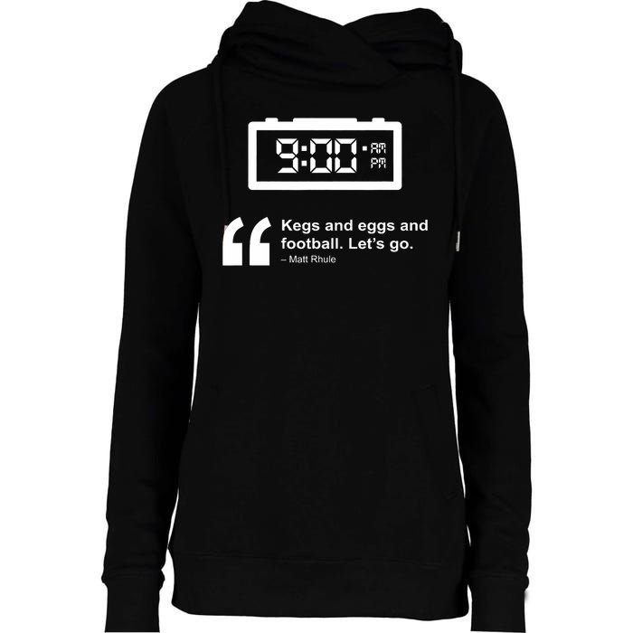 Kegs And Eggs And Football Womens Funnel Neck Pullover Hood