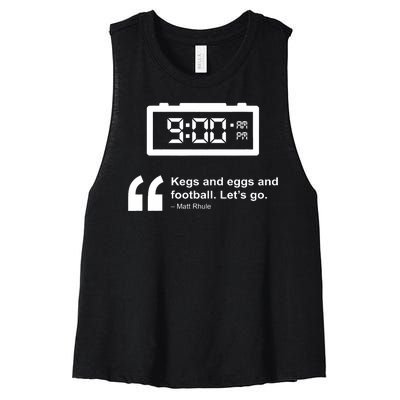 Kegs And Eggs And Football Women's Racerback Cropped Tank