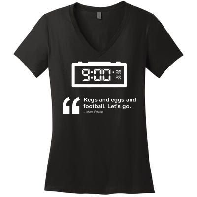 Kegs And Eggs And Football Women's V-Neck T-Shirt