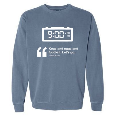 Kegs And Eggs And Football Garment-Dyed Sweatshirt