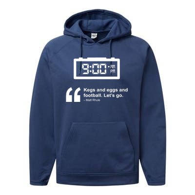 Kegs And Eggs And Football Performance Fleece Hoodie