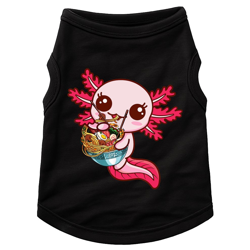 Kawaii Axolotl Eat Ra Japanese Anime Noodles Girls Doggie Tank