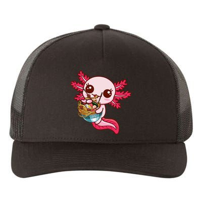 Kawaii Axolotl Eat Ra Japanese Anime Noodles Girls Yupoong Adult 5-Panel Trucker Hat