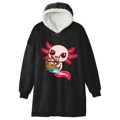 Kawaii Axolotl Eat Ra Japanese Anime Noodles Girls Hooded Wearable Blanket