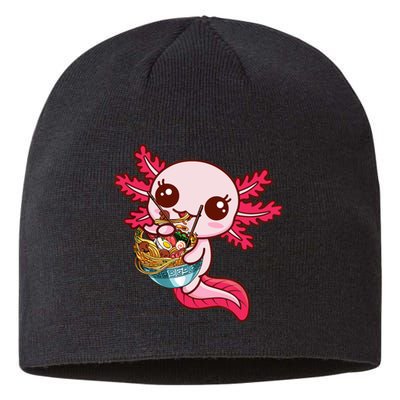 Kawaii Axolotl Eat Ra Japanese Anime Noodles Girls Sustainable Beanie