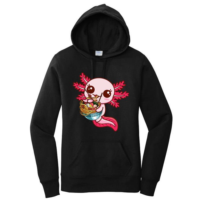 Kawaii Axolotl Eat Ra Japanese Anime Noodles Girls Women's Pullover Hoodie