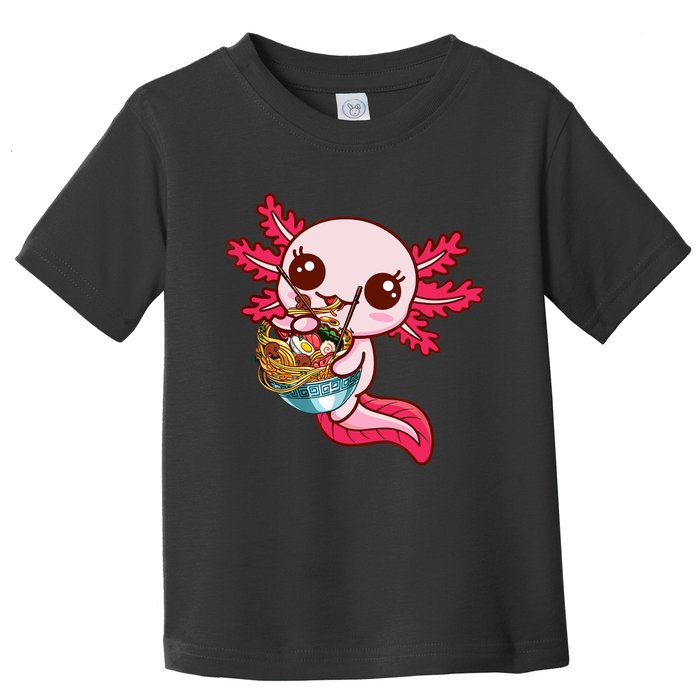 Kawaii Axolotl Eat Ra Japanese Anime Noodles Girls Toddler T-Shirt