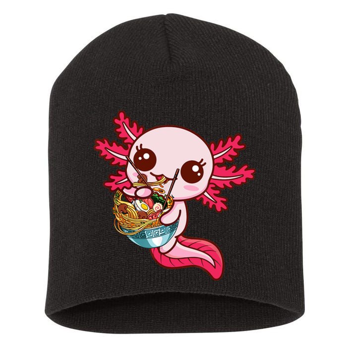 Kawaii Axolotl Eat Ra Japanese Anime Noodles Girls Short Acrylic Beanie