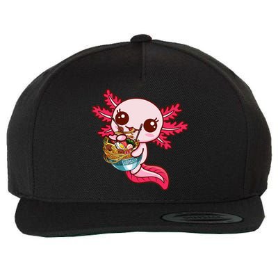 Kawaii Axolotl Eat Ra Japanese Anime Noodles Girls Wool Snapback Cap