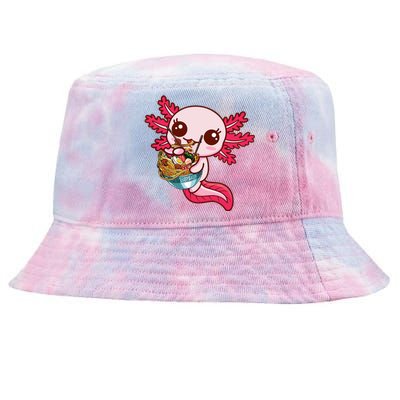 Kawaii Axolotl Eat Ra Japanese Anime Noodles Girls Tie-Dyed Bucket Hat