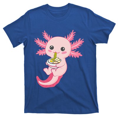 Kawaii Axolotl Eating Ramen Noodles Anime T-Shirt