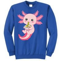 Kawaii Axolotl Eating Ramen Noodles Anime Tall Sweatshirt