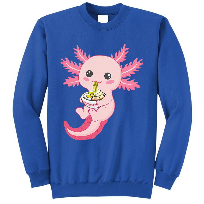 Kawaii Axolotl Eating Ramen Noodles Anime Tall Sweatshirt