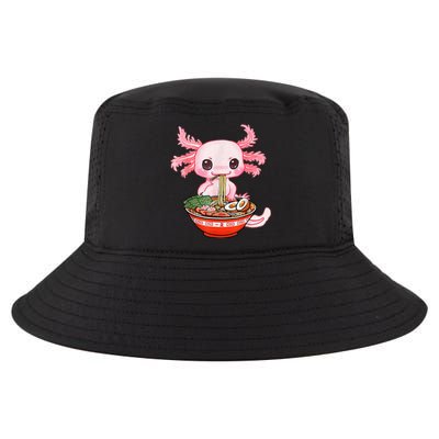 Kawaii Axolotl Eating Ramen Noodles Anime Gift Teens Cool Comfort Performance Bucket Hat