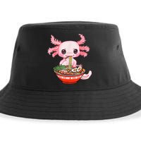 Kawaii Axolotl Eating Ramen Noodles Anime Gift Teens Sustainable Bucket Hat