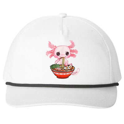 Kawaii Axolotl Eating Ramen Noodles Anime Gift Teens Snapback Five-Panel Rope Hat