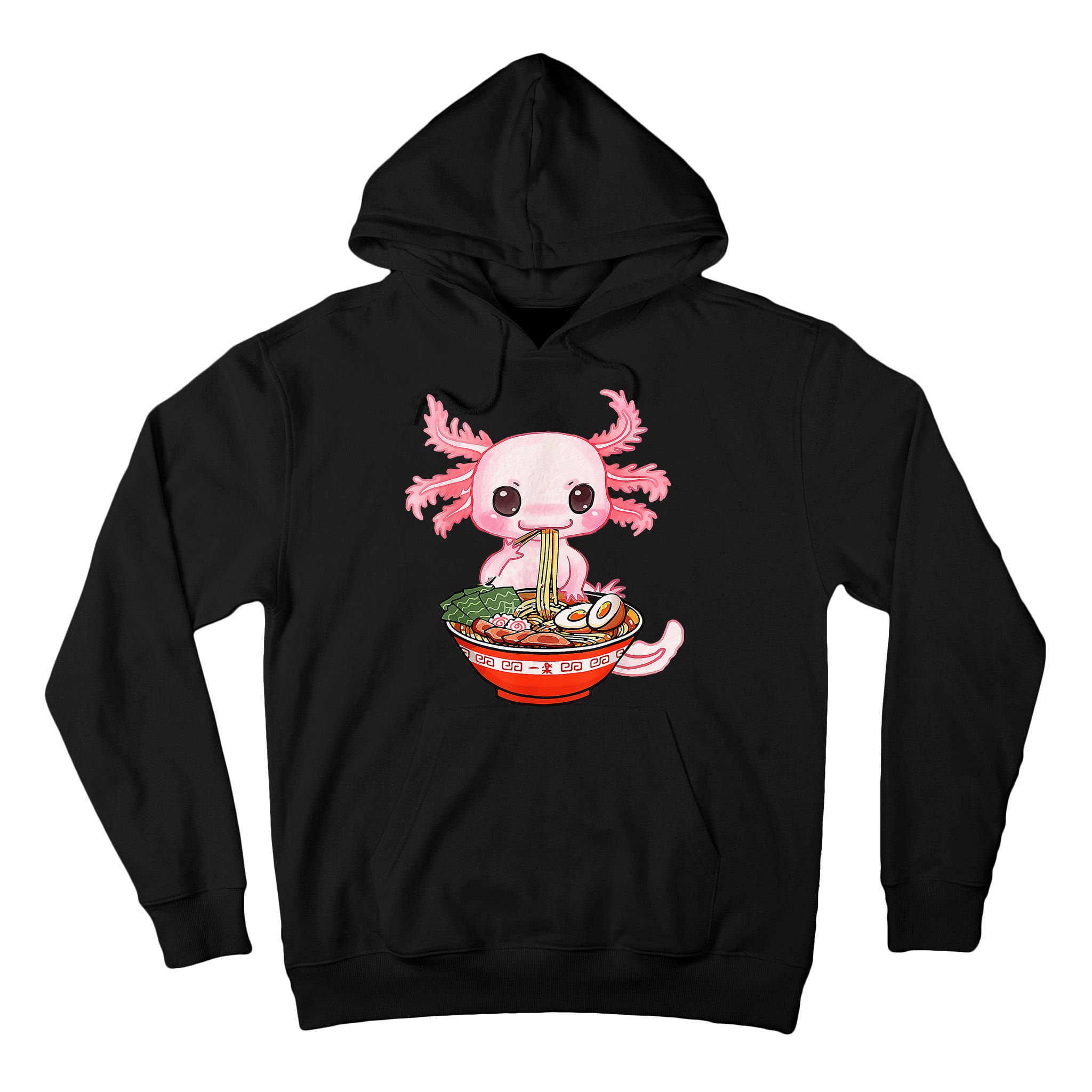 Kawaii Axolotl Eating Ramen Noodles Anime Gift Teens Tall Hoodie
