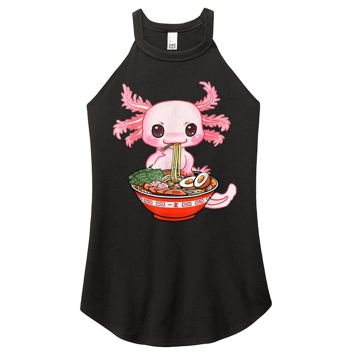 Kawaii Axolotl Eating Ramen Noodles Anime Gift Teens Women's Perfect Tri Rocker Tank