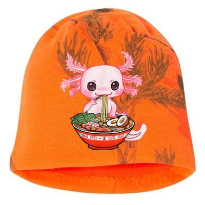 Kawaii Axolotl Eating Ramen Noodles Anime Gift Teens Kati - Camo Knit Beanie