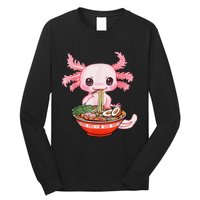 Kawaii Axolotl Eating Ra Noodles Anime Gift Long Sleeve Shirt