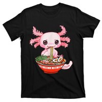 Kawaii Axolotl Eating Ra Noodles Anime Gift T-Shirt