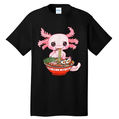 Kawaii Axolotl Eating Ra Noodles Anime Gift Tall T-Shirt