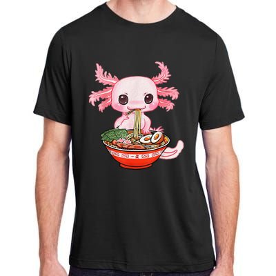 Kawaii Axolotl Eating Ra Noodles Anime Gift Adult ChromaSoft Performance T-Shirt