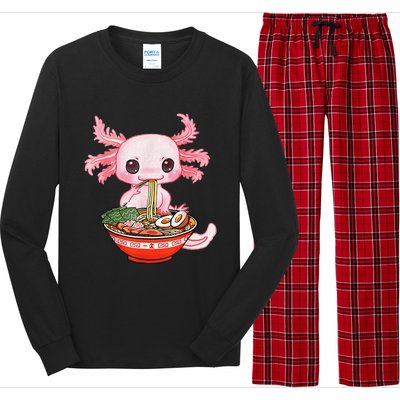 Kawaii Axolotl Eating Ra Noodles Anime Gift Long Sleeve Pajama Set