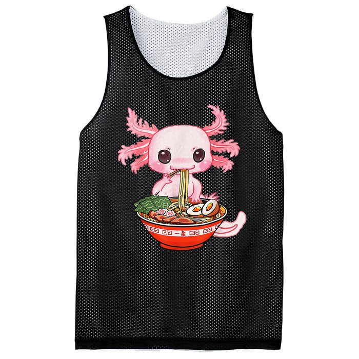 Kawaii Axolotl Eating Ra Noodles Anime Gift Mesh Reversible Basketball Jersey Tank