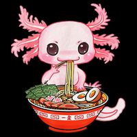 Kawaii Axolotl Eating Ra Noodles Anime Gift Womens Tank Top