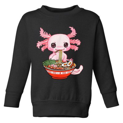 Kawaii Axolotl Eating Ra Noodles Anime Gift Toddler Sweatshirt