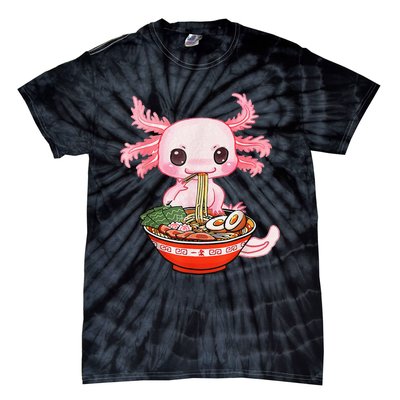 Kawaii Axolotl Eating Ra Noodles Anime Gift Tie-Dye T-Shirt