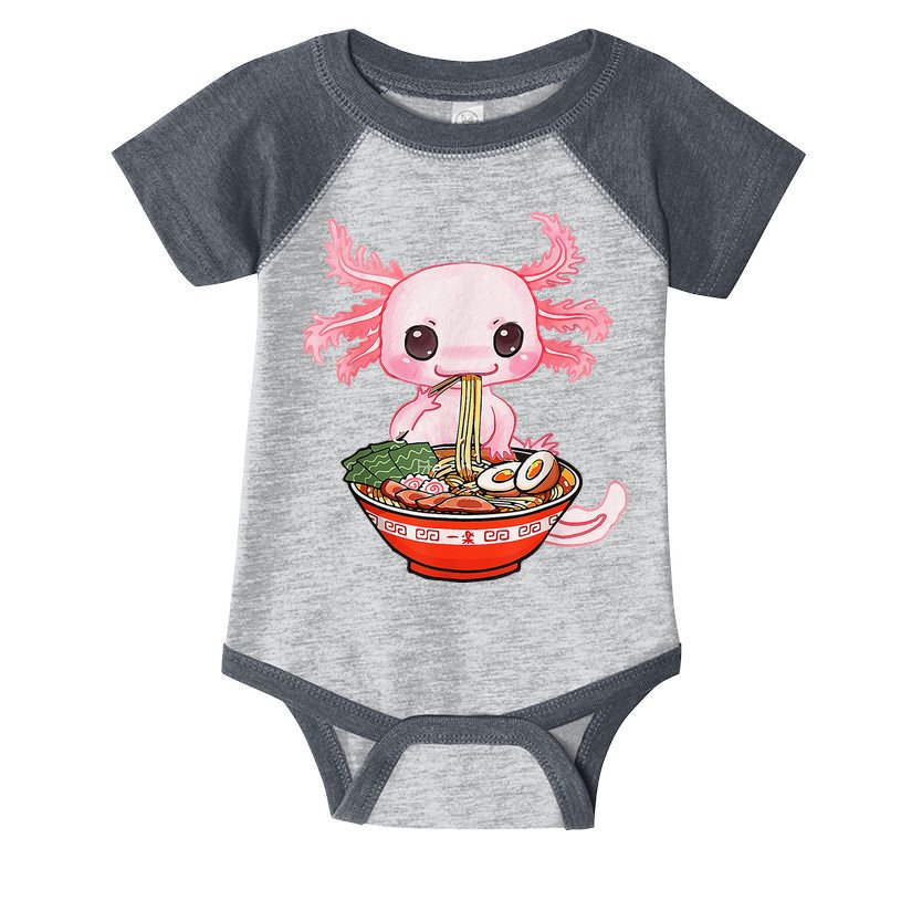 Kawaii Axolotl Eating Ra Noodles Anime Gift Infant Baby Jersey Bodysuit