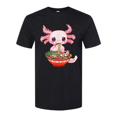 Kawaii Axolotl Eating Ra Noodles Anime Gift Softstyle CVC T-Shirt