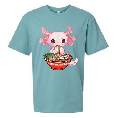 Kawaii Axolotl Eating Ra Noodles Anime Gift Sueded Cloud Jersey T-Shirt