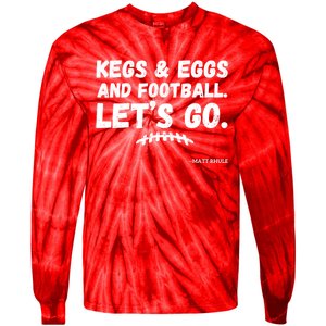 Kegs And Eggs And Football Cool Tie-Dye Long Sleeve Shirt