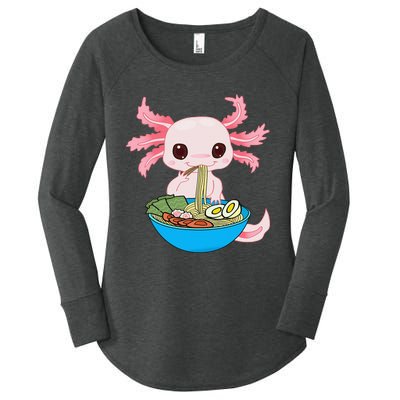 Kawaii Axolotl Eating Ra Noodles Anime Women's Perfect Tri Tunic Long Sleeve Shirt