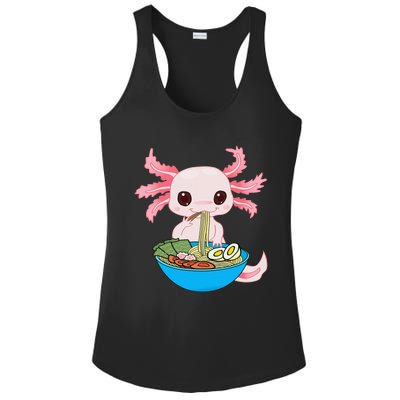 Kawaii Axolotl Eating Ra Noodles Anime Ladies PosiCharge Competitor Racerback Tank