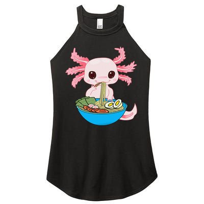 Kawaii Axolotl Eating Ra Noodles Anime Women's Perfect Tri Rocker Tank