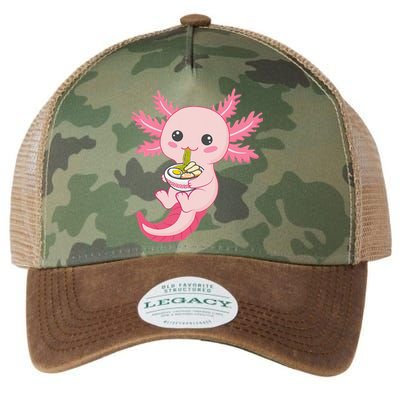 Kawaii Axolotl Eating Ra Noodles Manga Lover Anime  Legacy Tie Dye Trucker Hat