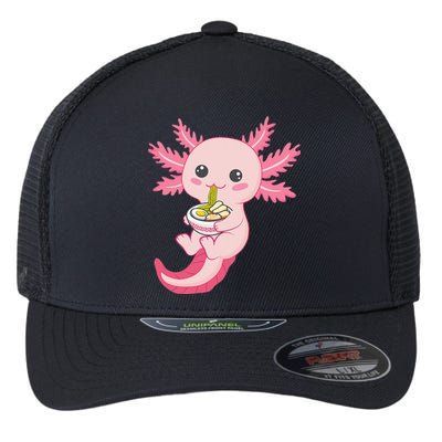 Kawaii Axolotl Eating Ra Noodles Manga Lover Anime  Flexfit Unipanel Trucker Cap